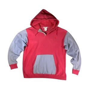 Vintage 80s Carhartt Brick Red Two-tone Heavy Cotton Henley Hoodie - 2XL